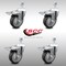 Service Caster 4 Inch SS Thermoplastic Rubber 1/2 Inch Threaded Stem Caster Set Total Lock Brake SCC-SSTSTTL20S414-TPRB-121315-4 - alternate 2